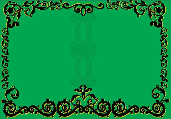 Simple noir sur cadre vert — Image vectorielle