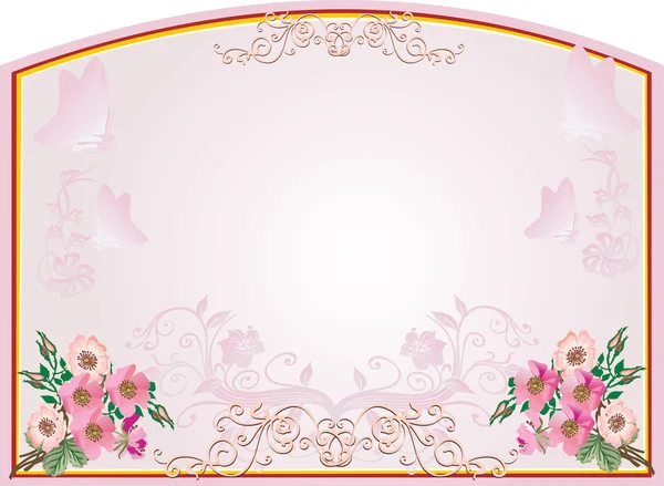 Frame with brier flowers — Stock Vector