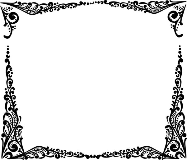 Marco simple negro aislado en blanco — Archivo Imágenes Vectoriales