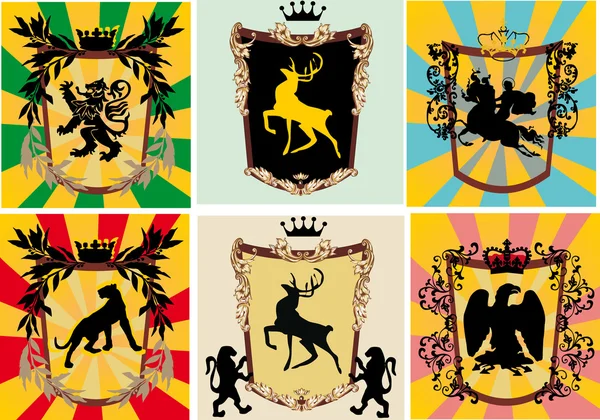 Meghatározott keretek heraldikai elemekkel — Stock Vector