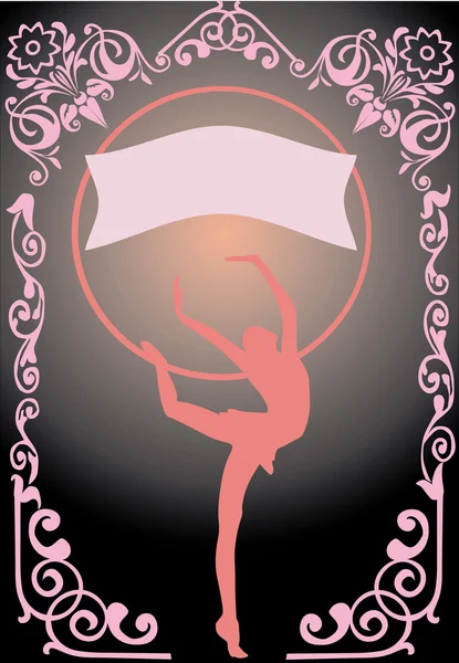 Mädchen in rosa Rahmen Illustration — Stockvektor