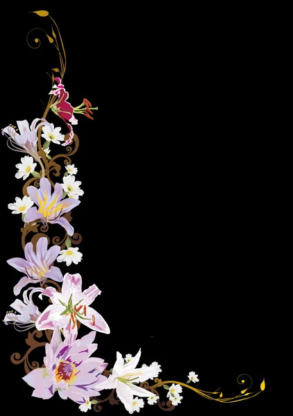Cahaya sudut bunga lili - Stok Vektor