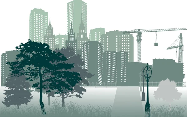 自然与城市建设 — 图库矢量图片