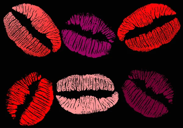 Rouges à lèvres de couleur isolés sur noir — Image vectorielle