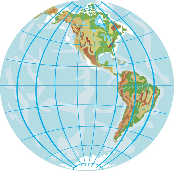 Illustration Nord- und Südamerika — Stockvektor
