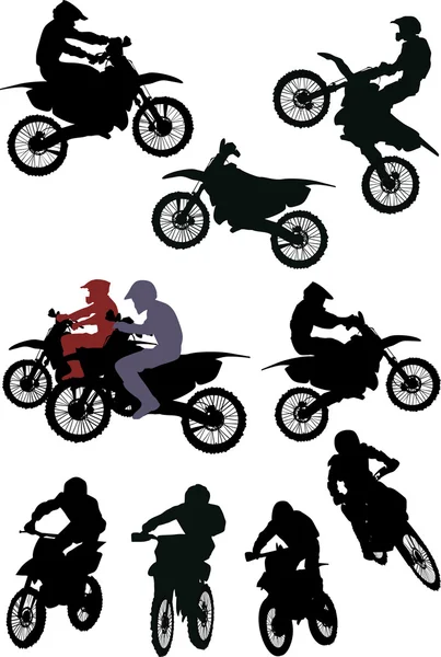 Set of racer silhouettes — Stock Vector