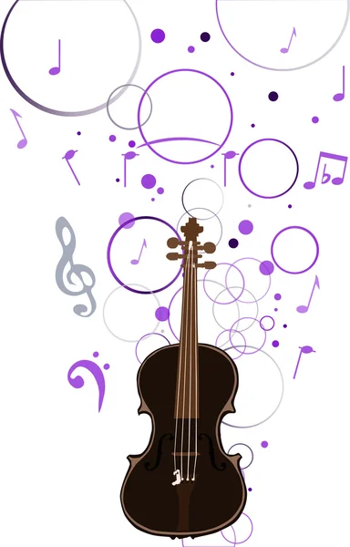 Violino e fundo musical ilustração — Vetor de Stock