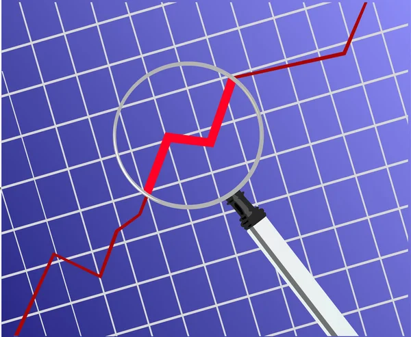Aumento e gráfico vermelho — Vetor de Stock