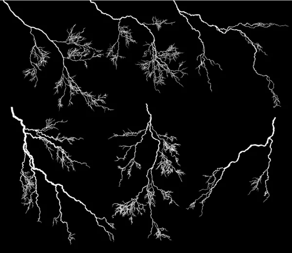 Set of seven lightnings — Stock Vector