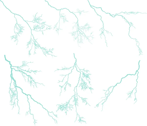 Sept éclairs bleus — Image vectorielle