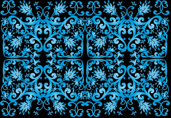 Zwarte en blauwe symmetrische achtergrond — Stockvector
