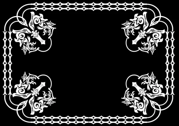 Marco horizontal decorado blanco — Archivo Imágenes Vectoriales