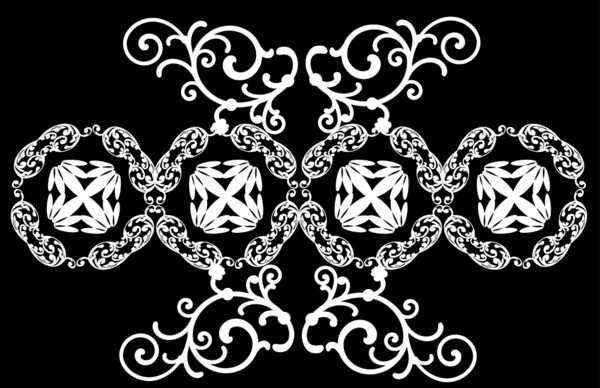Diseño con rizos simétricos blancos — Archivo Imágenes Vectoriales