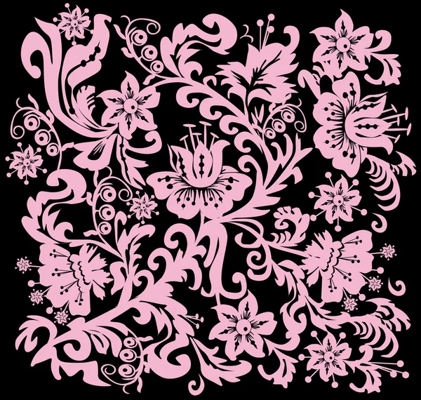 花カールとピンクの背景 — ストックベクタ