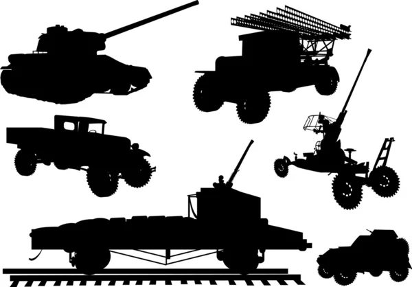 Illustrazione obsoleta della collezione di armamenti — Vettoriale Stock