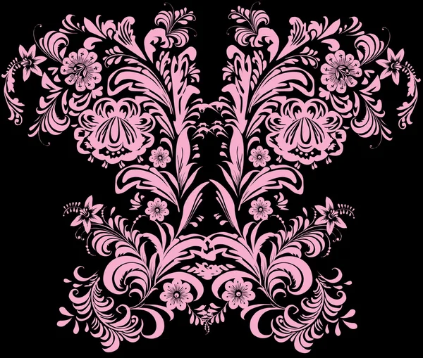 Patrón abstracto rosa con elementos vegetales — Archivo Imágenes Vectoriales