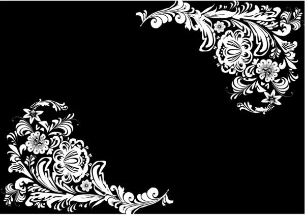 Motif floral symétrique en deux parties — Image vectorielle