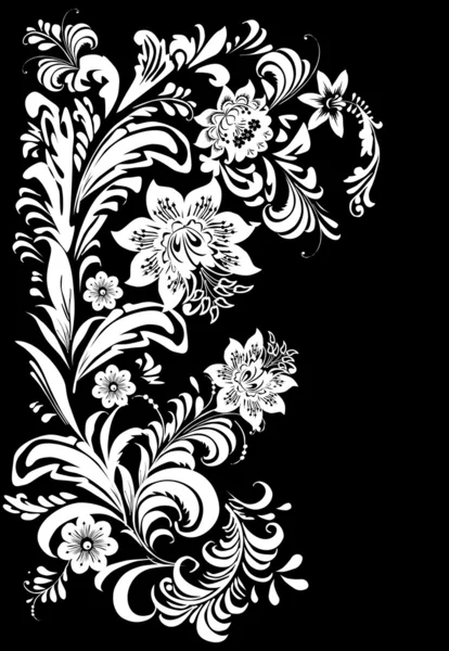 Silhouettes blanches décorées de fleurs — Image vectorielle