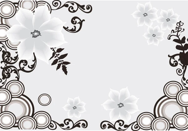 Grey floral ornament illustration — Stock Vector