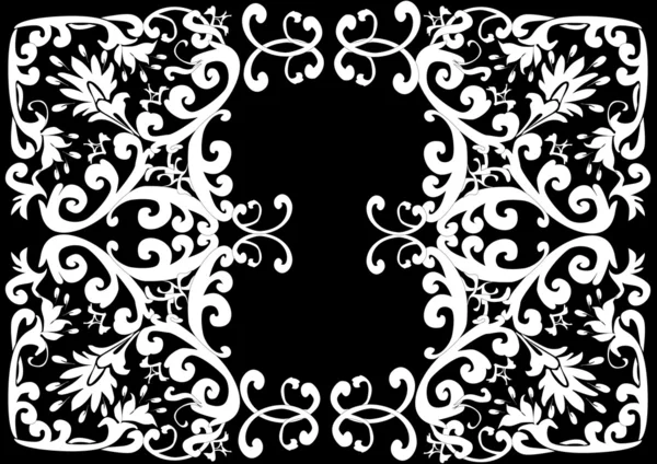 Patrón con diseño blanco en negro — Archivo Imágenes Vectoriales