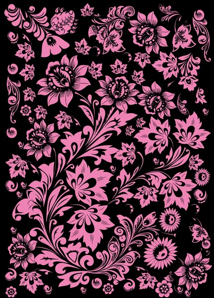 Design floral róseo — Vetor de Stock