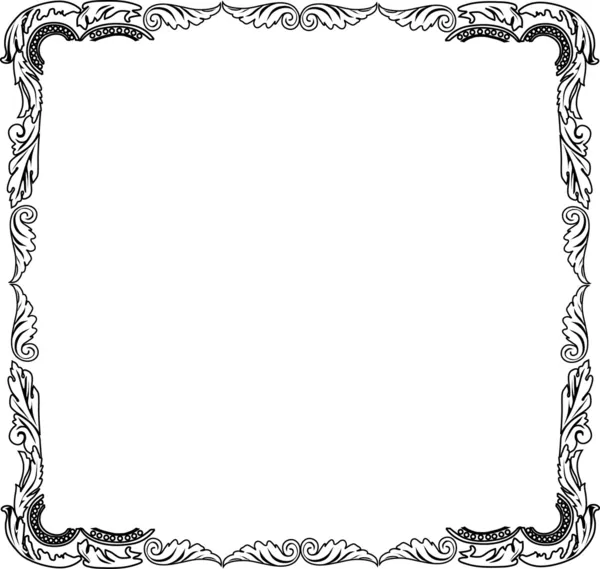 Preto e branco curled frame design — Vetor de Stock
