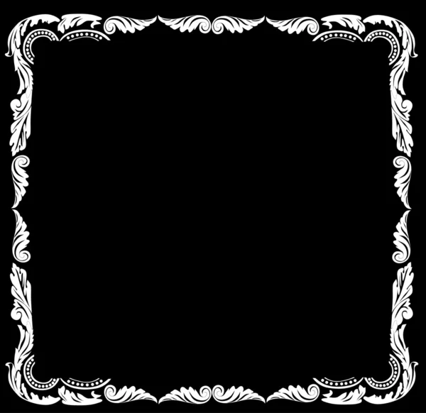 Traditional frame pattern on black — Stock Vector