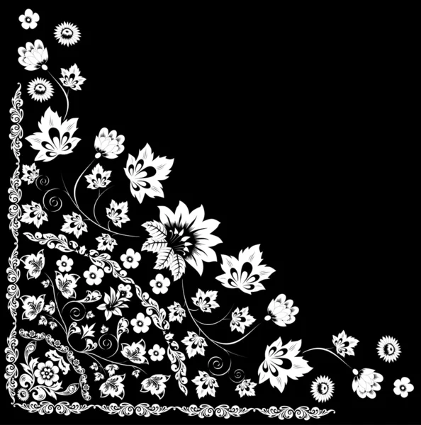 Winkel mit weißen Blüten — Stockvektor