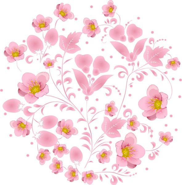 Design s růžovými květy — Stockový vektor