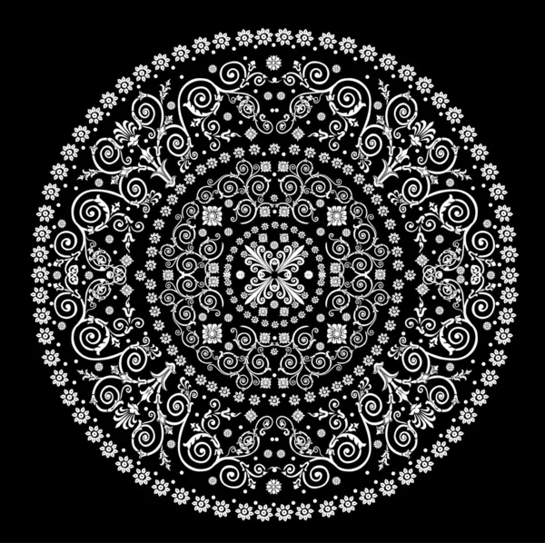 Design avec cercle décoré blanc — Image vectorielle