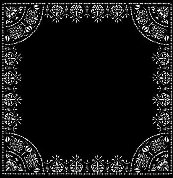 Cadre carré blanc à motifs — Image vectorielle