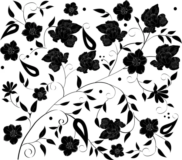 Orchideensilhouetten-Design auf Weiß — Stockvektor