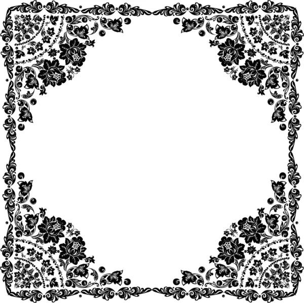 Cadre conventionnel en rose noire — Image vectorielle