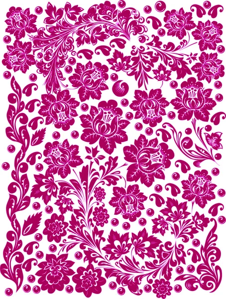 Квітковий рожевий візерунок на білому — стоковий вектор