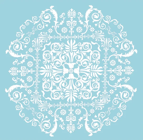 Wit op blauwe cirkel decoratie — Stockvector
