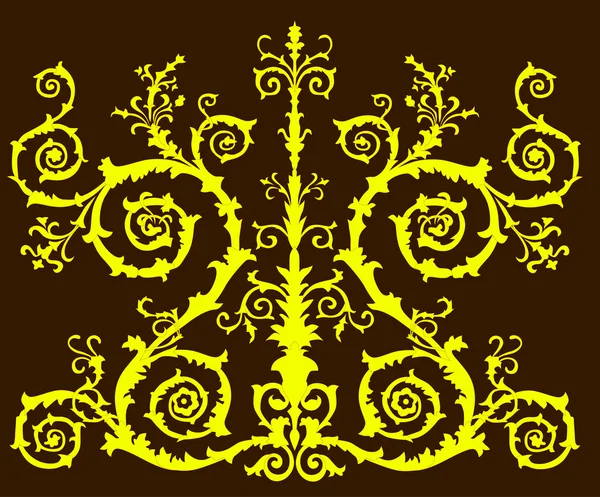Altın kahverengi kıvrılmış dekorasyon — Stok Vektör