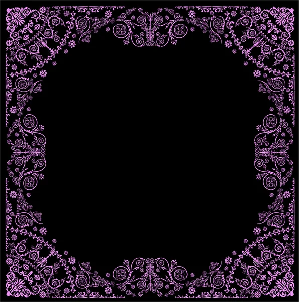 Pinkl decoratie met frame op zwart — Stockvector