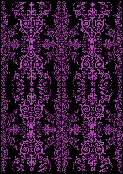 Rose sur fond noir symétrique — Image vectorielle