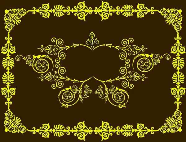 Jaune sur châssis culé marron — Image vectorielle