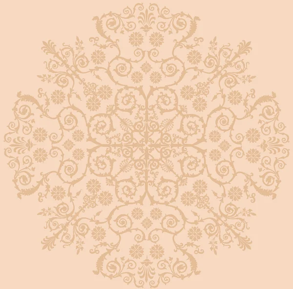 Décoration feuillage cercle beige — Image vectorielle