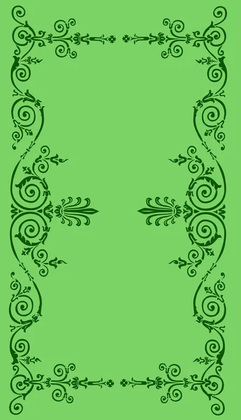 Marco rizado floral verde — Archivo Imágenes Vectoriales