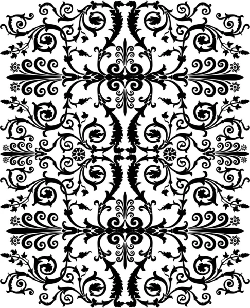 Black floral stripe with curls Stock Vector by ©Dr.PAS 6328833