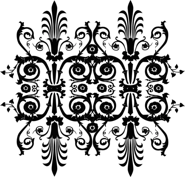 Чорні розроблені симетричні завитки — стоковий вектор