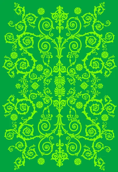 Design vert avec feuillage frisé — Image vectorielle