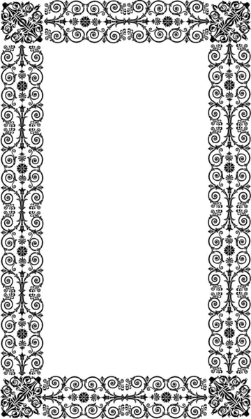 白のカール フレームの装飾 — ストックベクタ