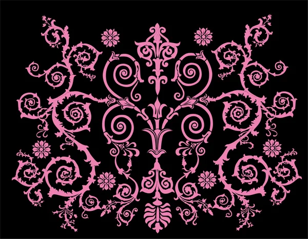Motif symétrique rose et noir — Image vectorielle