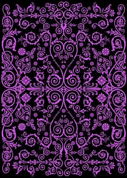 Curled lilac ornamental design — Stock Vector