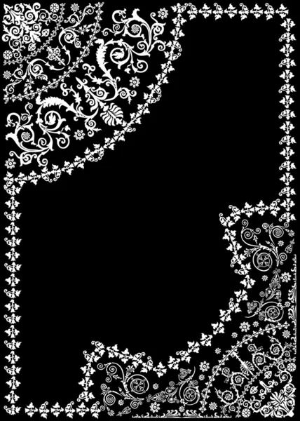 Cadre décoré abstrait blanc avec des boucles — Image vectorielle
