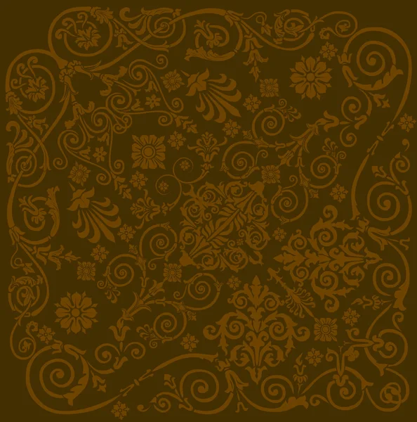 Design brun avec des boucles — Image vectorielle