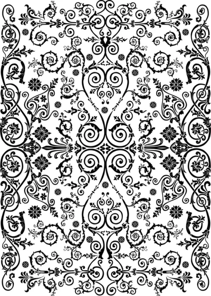 Bande symétrique avec motif végétal — Image vectorielle
